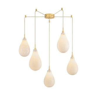 Hudson Valley - 3905-AGB - Five Light Chandelier - Ironwood - Aged Brass
