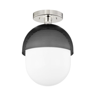 Hudson Valley - 6110-PN/BK - One Light Semi Flush Mount - Nyack - Polished Nickel/Black