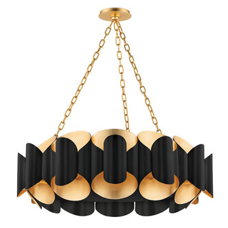 Hudson Valley - 8534-GL/BK - 12 Light Chandelier - Banks - Gold Leaf