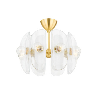 Hudson Valley - 9122-AGB - Eight Light Semi Flush Mount - Hilo - Aged Brass Hudson Valley - 9122-AGB - Eight Light Semi Flush Mount - Hilo - Aged Brass