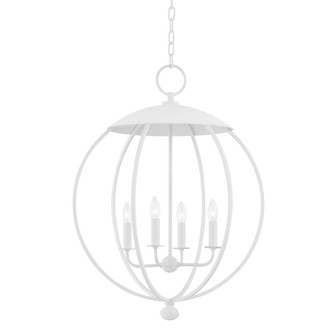 Hudson Valley - 9124-WP - Four Light Lantern - Wesley - White Plaster