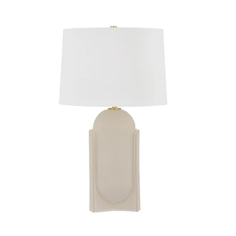Hudson Valley - L4127-AGB/CMS - One Light Table Lamp - Leeston - Aged Brass