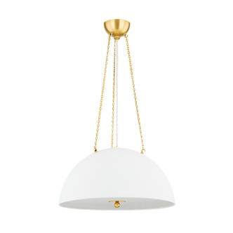 Hudson Valley - MDS1100-AGB/WP - Three Light Pendant - Chiswick - Aged Brass