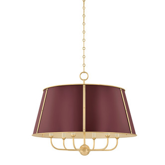 Hudson Valley - MDS121-AGB/CRN - Six Light Chandelier - Cambridge - Aged Brass