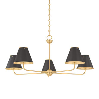 Hudson Valley - MDS2000-AGB/DB - Five Light Chandelier - Burghley - Aged Brass/Distressed Bronze