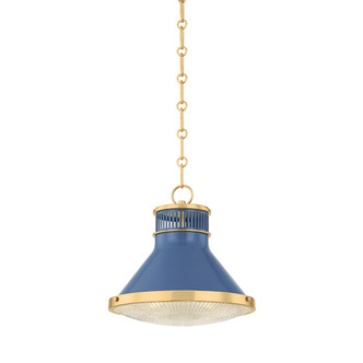 Hudson Valley - MDS2404-AGB/FBL - One Light Pendant - Highclere - Aged Brass