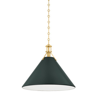Hudson Valley - MDS352L-AGB/SSG - One Light Pendant - Painted No. 2 - Aged Brass