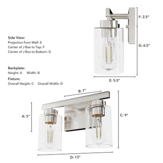 Hartland Two Light Bathroom Vanity (13074)