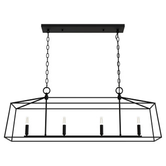 Hunter - 13099 - Four Light Chandelier - Fair Oaks - Matte Black