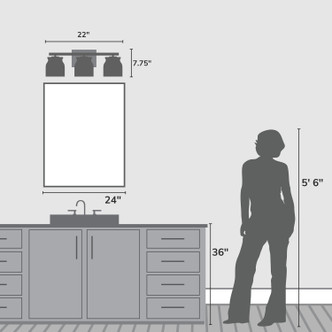 Harlowe Three Light Bathroom Vanity (13185)