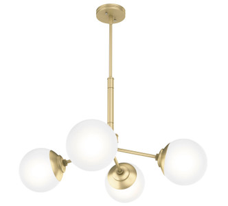 Hunter - 19016 - Four Light Chandelier - Hepburn - Modern Brass