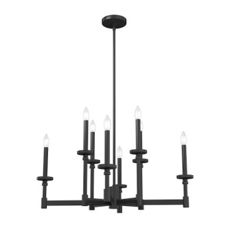 Hunter - 19054 - Eight Light Chandelier - Briargrove - Matte Black