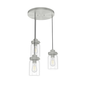 Hunter - 19158 - Three Light Pendant - Devon Park - Brushed Nickel