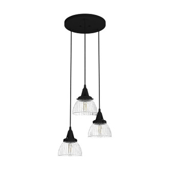 Hunter - 19174 - Three Light Cluster - Cypress Grove - Natural Black Iron