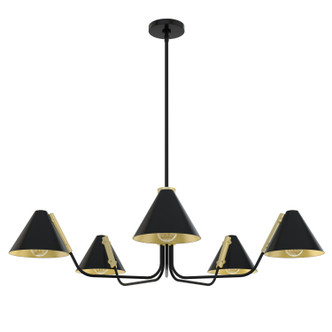 Hunter - 19195 - Five Light Chandelier - Grove Isle - Matte Black