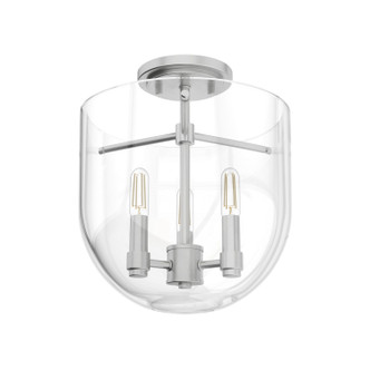 Hunter - 19321 - Three Light Flush Mount - Sacha - Brushed Nickel