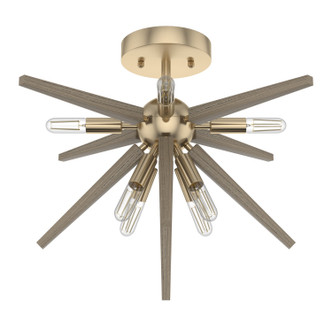 Hunter - 19347 - Eight Light Flush Mount - Jupiter Star - Alturas Gold Hunter - 19347 - Eight Light Flush Mount - Jupiter Star - Alturas Gold
