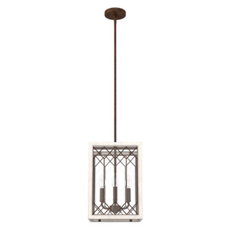 Hunter - 19370 - Four Light Lantern - Chevron - Textured Rust