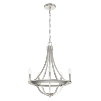 Hunter - 19425 - Five Light Chandelier - Perch Point - Brushed Nickel