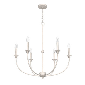 Hunter - 19635 - Six Light Chandelier - Southcrest - Distressed White