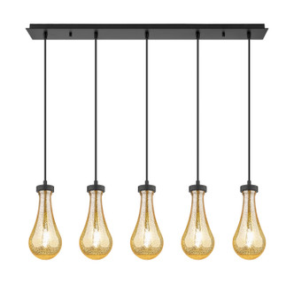 Innovations - 125-451-1P-BK-G451-5ME - Five Light Linear Pendant - Downtown Urban - Matte Black
