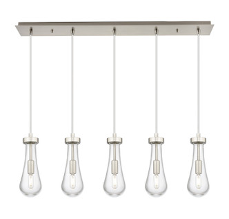 Innovations - 125-451-1P-SN-G451-4CL - Five Light Linear Pendant - Downtown Urban - Brushed Satin Nickel