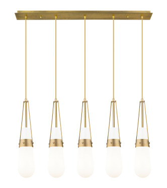 Innovations - 125-452-1P-BB-G452-4GWH - Five Light Linear Pendant - Downtown Urban - Brushed Brass