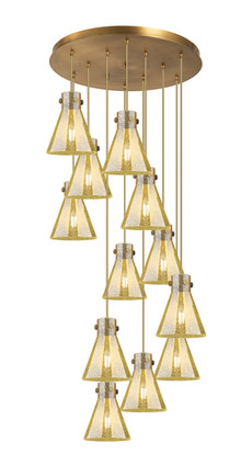 Innovations - 126-410-1PS-BB-G411-8ME - 12 Light Pendant - Downtown Urban - Brushed Brass