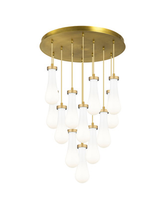 Innovations - 126-451-1P-BB-G451-4GWH - 12 Light Pendant - Downtown Urban - Brushed Brushed Brass