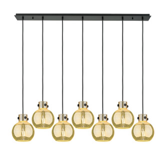 Innovations - 127-410-1PS-BK-G410-8ME - Seven Light Linear Pendant - Newton - Matte Black