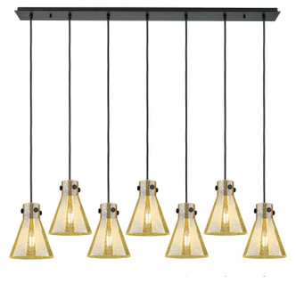 Innovations - 127-410-1PS-BK-G411-8ME - Seven Light Linear Pendant - Downtown Urban - Matte Black