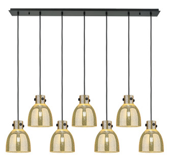 Innovations - 127-410-1PS-BK-G412-8ME - Seven Light Linear Pendant - Downtown Urban - Matte Black