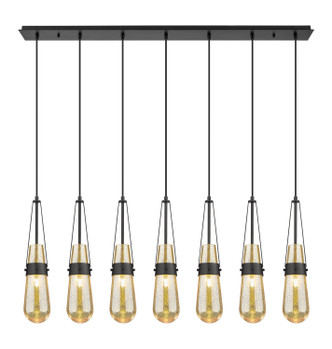 Innovations - 127-452-1P-BK-G452-4ME - Seven Light Linear Pendant - Downtown Urban - Matte Black