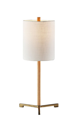 Adesso Home - 1619-12 - Table Lamp - Maddox - Natural Wood & Antique Brass