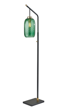 Adesso Home - 3867-01 - Floor Lamp - Derrick - Black W. Antique Brass
