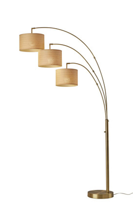 Adesso Home - 4250-18 - Three Light Floor Lamp - Bowery - Antique Brass