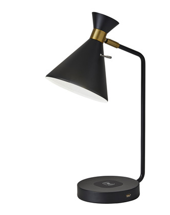 Adesso Home - 4507-01 - Desk Lamp - Maxine - Matte Black W. Antique Brass