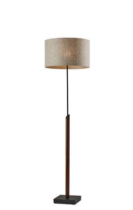 Adesso Home - 5048-15 - Floor Lamp - Ethan - Black W. Walnut Rubberwood