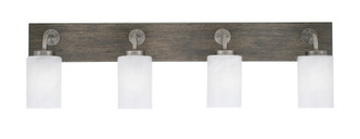 Toltec Lighting - 1774-GPDW-3001 - Four Light Bathroom Lighting - Oxbridge - Graphite & Painted Distressed Wood-look