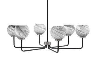 Toltec Lighting - 6206-MBGP-4109 - Six Light Chandelier - Sandia - Matte Black & Graphite