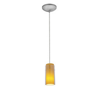 Access - 28033-1C-BS/CLAM - One Light Pendant - Glass'n Glass Cylinder - Brushed Steel