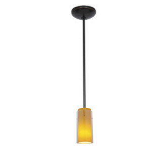 Access - 28033-1R-ORB/CLAM - One Light Pendant - Glass'n Glass Cylinder - Oil Rubbed Bronze