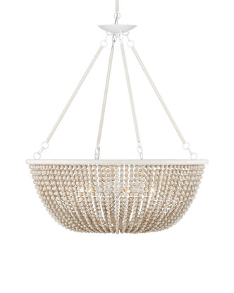 Currey and Company - 9000-1240 - Six Light Chandelier - Wychwood Chandelier - Sugar White / Sandstone / White