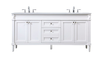 Elegant Lighting - VF31872DWH - Double Bathroom Vanity - Bennett - white