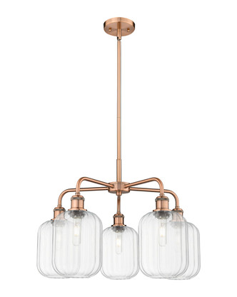 Innovations - 516-5CR-AC-G460-7CL - Five Light Chandelier - Ballston - Antique Copper