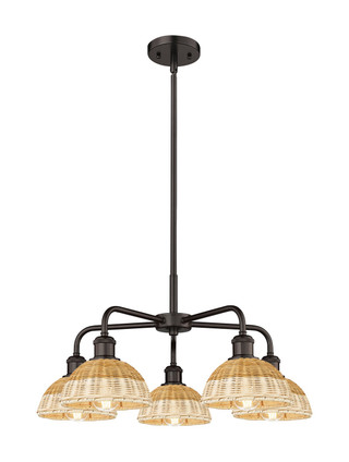 Innovations - 516-5CR-OB-NBD2-75-NAT - Five Light Chandelier - Ballston - Oil Rubbed Bronze