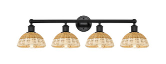 Innovations - 616-4W-BK-NBD2-75-NAT - Four Light Bath Vanity - Edison - Matte Black
