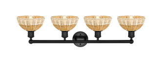 Edison Four Light Bath Vanity (616-4W-BK-NBD2-75-NAT)