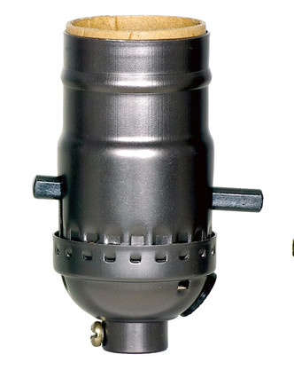 Satco - 80-2438 - On-Off Push Thru Socket With Side Outlet - Dark Antique Brass