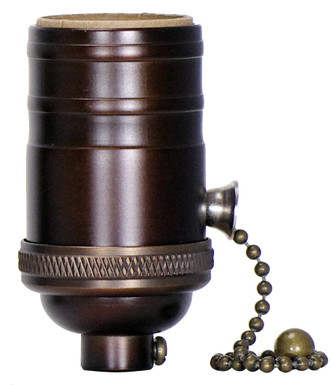 Satco - 80-2445 - On-Off Pull Chain Socket - Dark Antique Brass